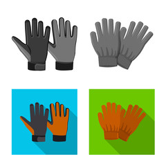 Obraz premium Vector illustration of glove and winter symbol. Collection of glove and equipment stock symbol for web.