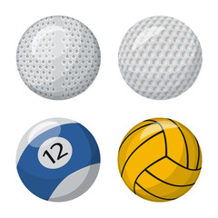Vector illustration of sport and ball symbol. Set of sport and athletic vector icon for stock.
