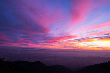 sunset in the horizon 