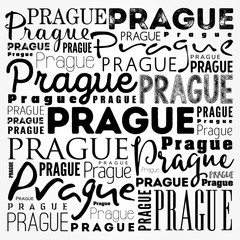 Obraz premium Prague wallpaper word cloud, travel concept background