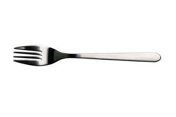 isolated silver metal fork for food dining on white background
