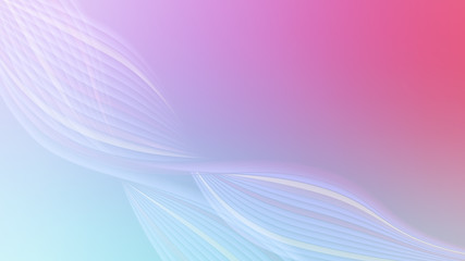 Horizontal abstract color background with blurred flow effect. Wallpaper template is soft pink to light blue gradient. Vector illustration.