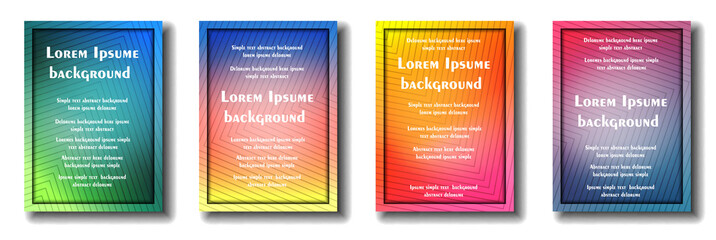 Set of four backgrounds for flyers in different colors with frames for text or information