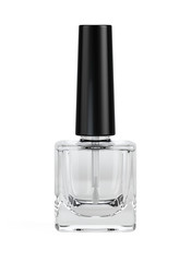 Obraz premium Empty nail polish bottle isolated on white background - 3d rendering
