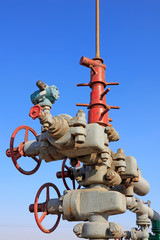 Oil pipeline and equipment under the blue sky