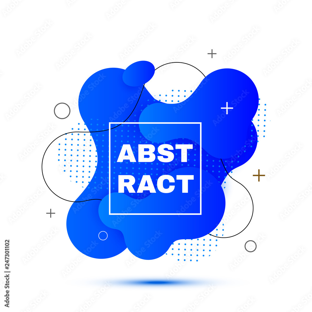 Poster Modern 3d abstract gradient shapes composition. Dynamic Fluid design banner for poster. Abstract vector background.
