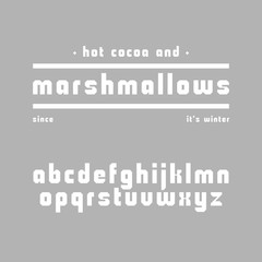 Cute chubby sans serif font. Geometric typeface with latin alphabet in lower case