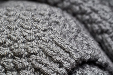 Macro photo of fabric pattern, close up of textile clothing with shallow depth of field