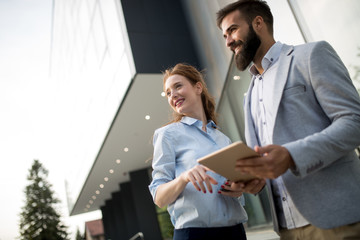 Young business people cooperating