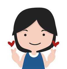 Obraz premium girl making mini heart symbol