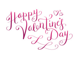 HAPPY VALENTINE’S DAY pink brush calligraphy banner 