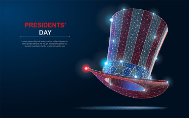 Happy President s day design background with Uncle Sam hat
