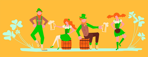 Saint Patrick's Day Horizontal banner template.