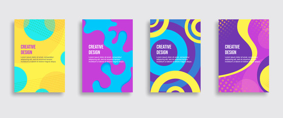 Vector modern abstract covers set. Cool shapes composition.