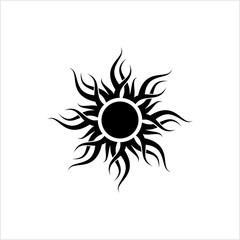 Naklejka premium Tattoo Sun, Flame Tribal