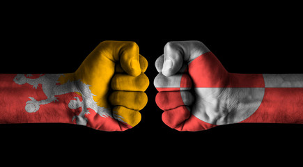 Fototapeta premium Bhutan vs Greenland