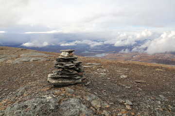 stones on top of mountain