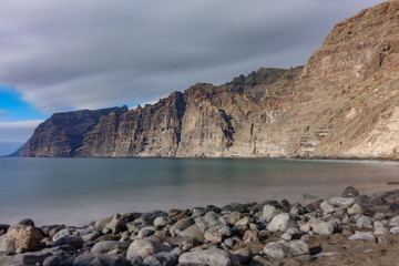 Los guios beach and Los Gigantes cliffs in Tenerife