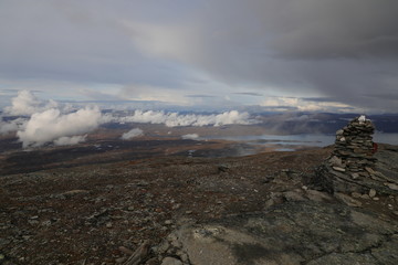 clouds over mountains