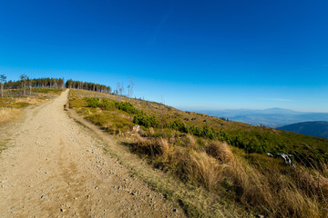 Fototapeta na wymiar Landscape during trekking Beskidy mountains