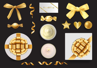 A Gold Objects Set for Luxury Holidays