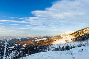 Fototapeta na wymiar Winter skitour trekking Beskidy mountains