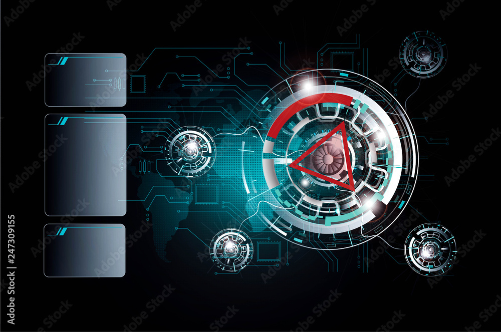 Wall mural abstract technology background hi-tech communication concept. sci-fi futuristic hud. illustration of