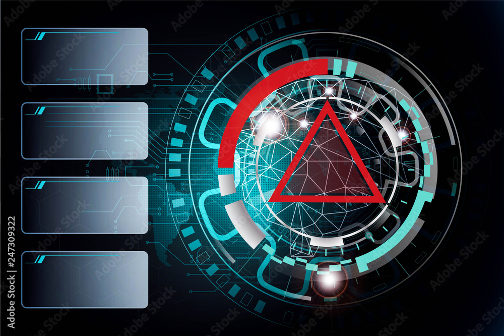 Wall mural abstract technology background hi-tech communication concept. sci-fi futuristic hud. illustration of