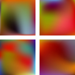 Fototapeta premium Set with colorful abstract blurred backgrounds. Vector illustration. Modern geometrical backdrop. Abstract template.