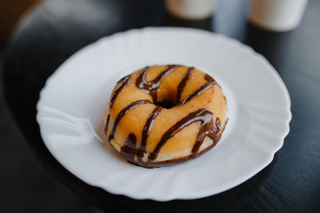 donuts on the table in the morning