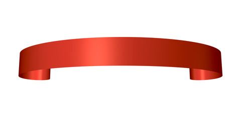 Curled ribbon. 3d Vector illustration. No gradient, no gradient mesh.