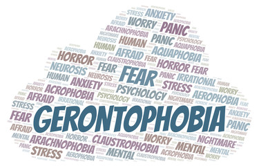 Obraz premium Gerontophobia word cloud.