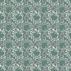 Seamless pattern with silhouettes of floral wreaths.