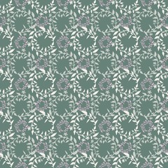 Seamless pattern with silhouettes of floral wreaths.