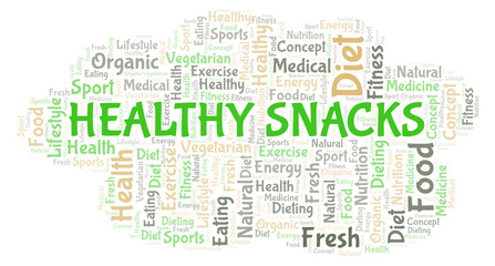 Fototapeta premium Healthy Snacks word cloud.