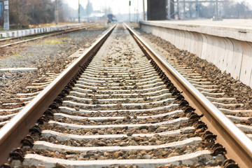 Railways. Train road ahead.