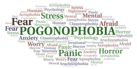 Pogonophobia word cloud.