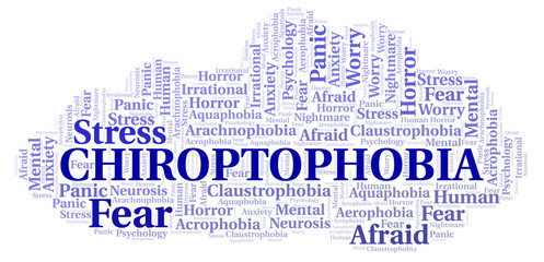 Chiroptophobia word cloud.