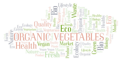Obraz premium Organic Vegetables word cloud.