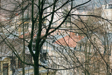 Karlovy Vary, Czech Republic - 04 01 2013: Architecture of Karlovy Vary. View of the streets of...