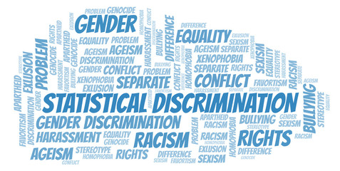 Obraz premium Statistical Discrimination - type of discrimination - word cloud.