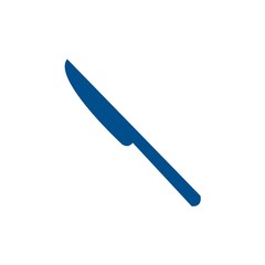Blue knife flat icon isolated on white background. Vector illustration.