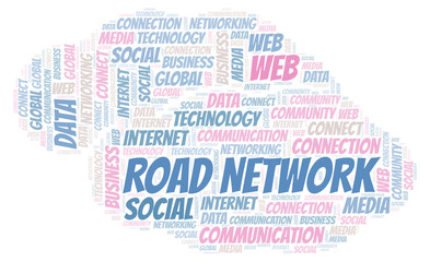 Obraz premium Road Network word cloud.