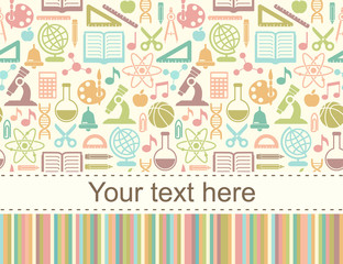 Fototapeta premium Vector school background. Education pattern with modern flat style icons.