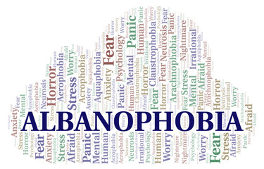 Obraz premium Albanophobia word cloud.