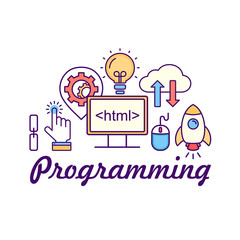 Vector school background. Education pattern with modern line style outline  icons.