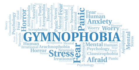 Obraz premium Gymnophobia word cloud.