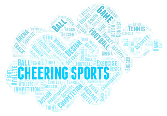 Cheering Sports word cloud.