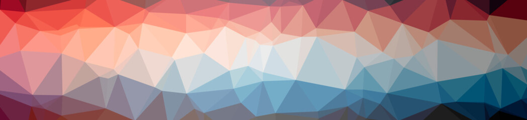 Illustration of abstract Blue, Red banner low poly background. Beautiful polygon design pattern.