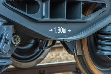 Freight cargo train wagons details.